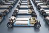 Factory row of EVs