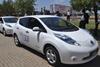 Electric vehicles such as this Nissan Leaf in Johannesburg are a rare sight on South African roads