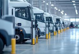 Electric trucks in a warehouse