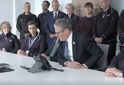 Starmer at JLR speaking to Trump on US UK trade deal