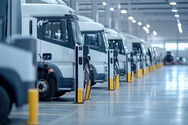 Electric trucks in a warehouse
