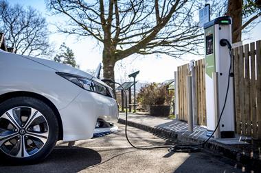 Leaf EV with charger