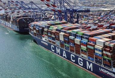 CMA CGM vessels at port