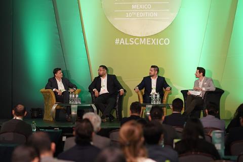 ALSC Mexico 2024 (L to R) Jesús Ojeda, Uber Freight; Hugo Villicaña, Brose North America; Jesús Osuna, Hellmann Worldwide Logistics; Richard Logan, Automotive Logistics