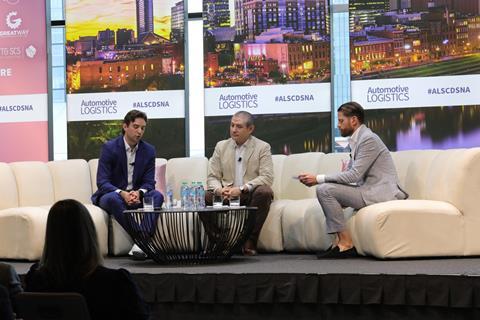 (L to R) Christoph CJ Schettler, Celonis; Gerardo de la Torre, Nissan; Christopher Ludwig, Automotive Logistics