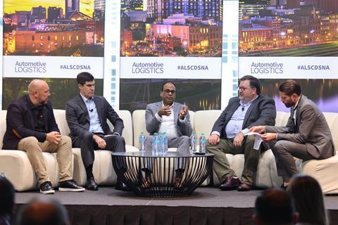 (L to R) Jason Blood, Sphere Global; Mike Ueland, Cognosos; Manoj Tiwary, Subaru Canada; Scott Mabry, VW Group of America; and Christopher Ludwig, Automotive Logistics