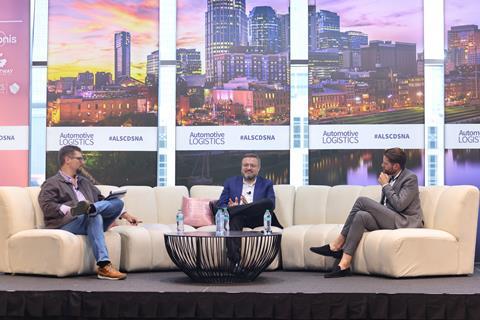 (L to R) Daniel Pellathy, University of Tennessee; Eric Elliot, Nissan Group of Americas; and Christopher Ludwig, Automotive Logistics