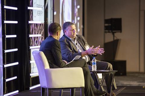 Nissan's Steve Jernigan Nissan speaks at the Finished Vehicle Logistics event