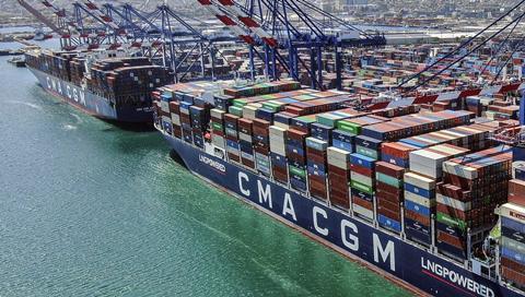 CMA CGM vessels at port