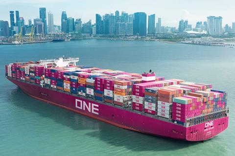 Ocean Network Express container vessel
