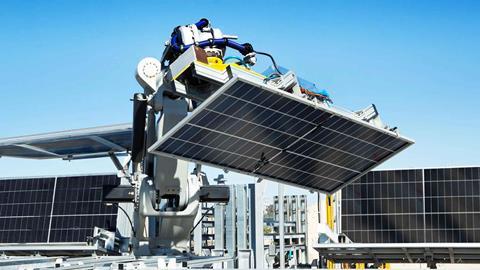 Comau's automated solar panel installation