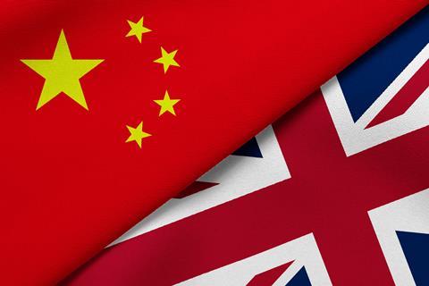 Flags, UK and China