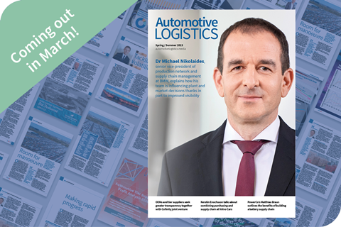 Automotive Logistics Spring '23 cover with BMW's Michael Nikolaides