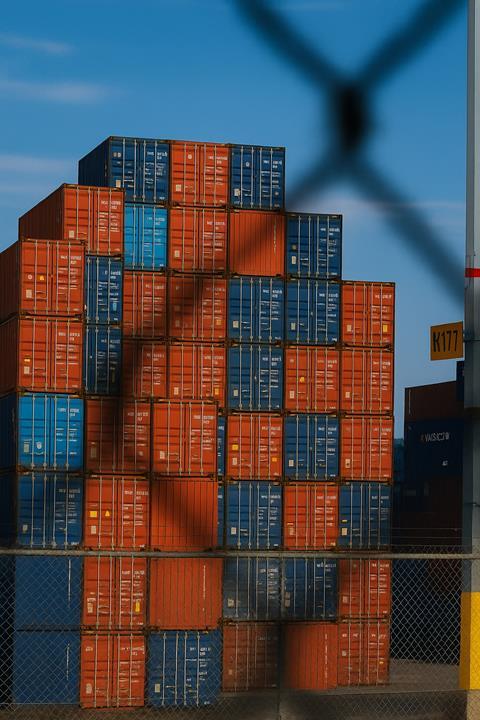 Containers at a shipping yard