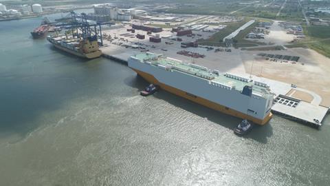 Vessel at berth at Port Freeport