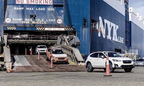 Subaru of America imports by shipping
