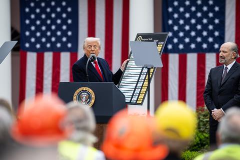 Trump announcing tariffs April