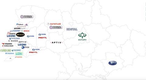 Automotive suppliers Ukraine map_UkraineInvest