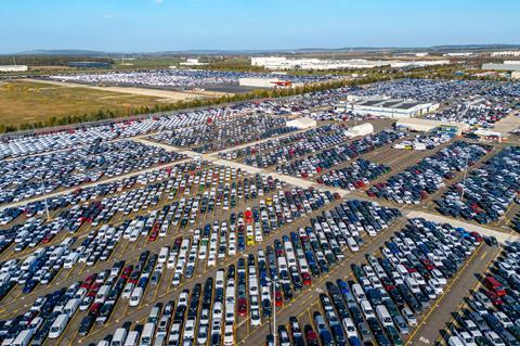 Toyota car yard in Kolin, Czech Republic