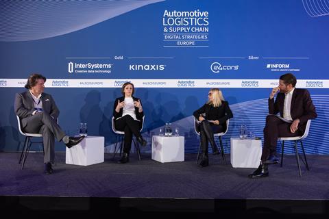 ALSC DS Europe 2024 (L to R) Thorsten Sommer, Volkswagen Group; Paulina Chmielarz, JLR; Agnieszka Kubiak, Brose Group; Christopher Ludwig, Automotive Logistics