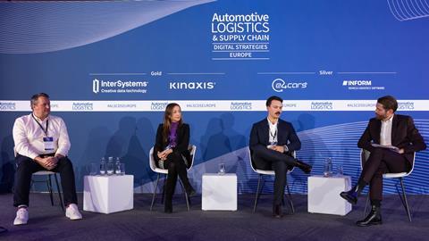 ALSC DS Europe 2024 (L to R) Simon Inskip, JLR; Marion Gillich, Daimler Truck; Julian Thomßen, Celonis; Christopher Ludwig, Automotive Logistics