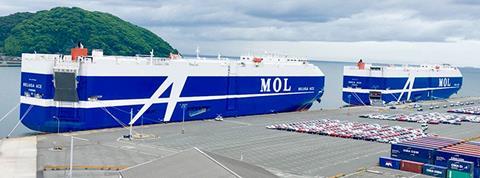 Mitsui OSK Lines (MOL) ship in port