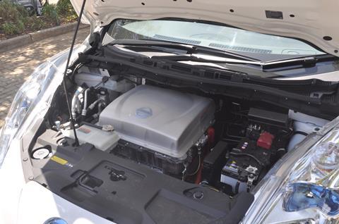 Nissan Leaf under bonnet, Johannesburg