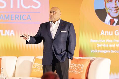 Anu Goel, executive vice-president group service and after sales at Volkswagen Group of America, keynote address at FVL North America 2025 conference